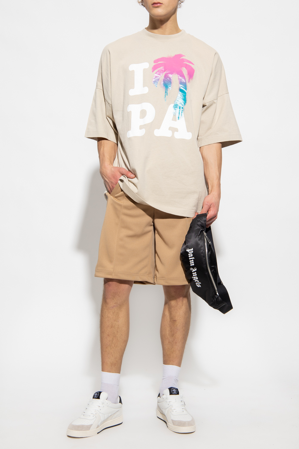 【関税&送料込】Palm Angels Printed Linen Blend Shorts Palm Angels Shorts for Women | Online Sale up to 76% off | Lyst